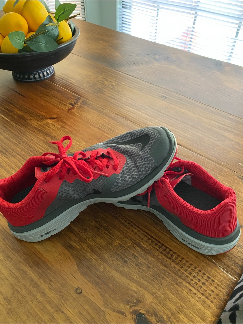 Nike Men’s Gray and Red Athletic Running Shoes size 7